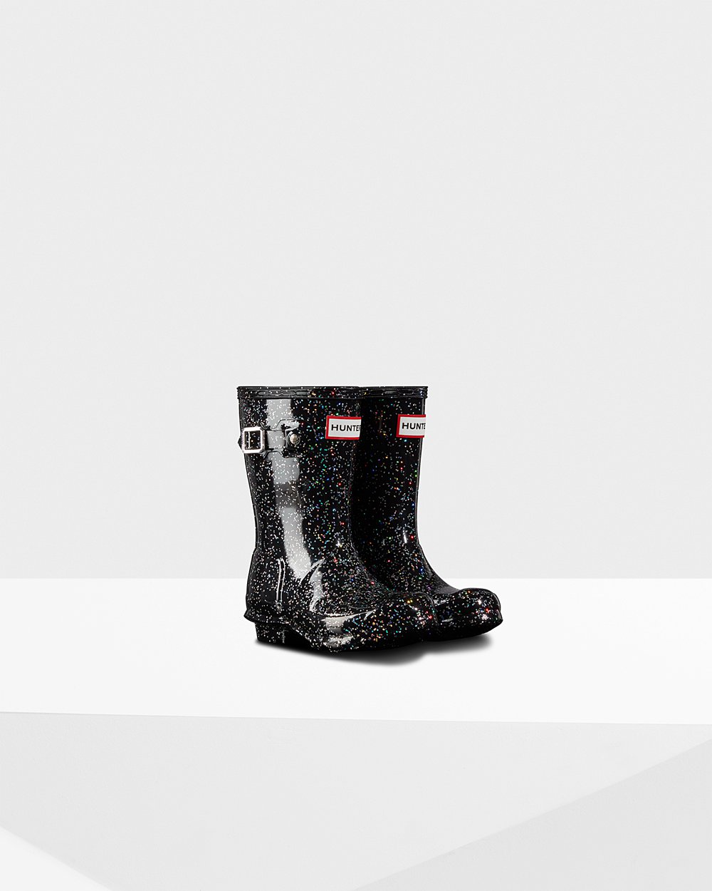 Hunter Niños Original Little Giant Glitter - Botas de Lluvia Negras - 793-HSVPZM